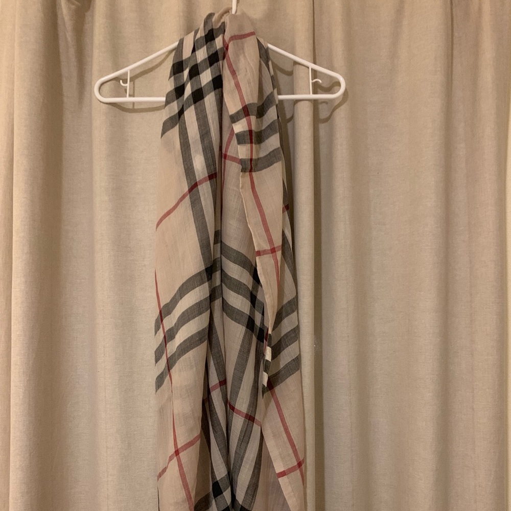 Burberry check print silk scarf